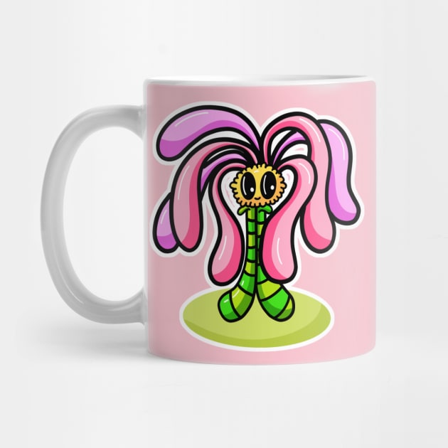 Pretty Pink Flower Cartoon Character by Squeeb Creative